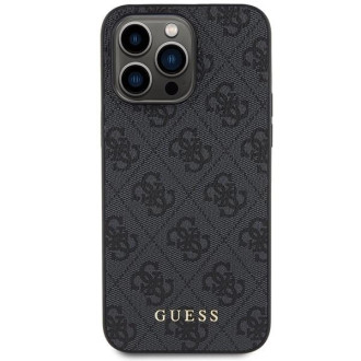 Pouzdro Guess 4G Metal Gold Logo pro iPhone 15 Pro - šedé