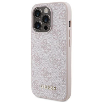 Pouzdro Guess 4G Metal Gold Logo pro iPhone 15 Pro - růžové