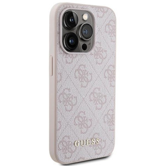 Pouzdro Guess 4G Metal Gold Logo pro iPhone 15 Pro - růžové