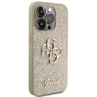 Guess Glitter Script Big 4G pouzdro pro iPhone 15 Pro - zlaté