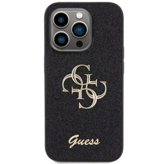 Guess Glitter Script Big 4G pouzdro pro iPhone 15 Pro - černé