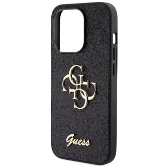 Guess Glitter Script Big 4G pouzdro pro iPhone 15 Pro - černé