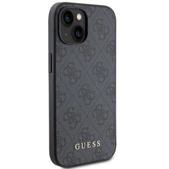 Pouzdro Guess 4G Big Metal Logo pro iPhone 15 Plus - šedé