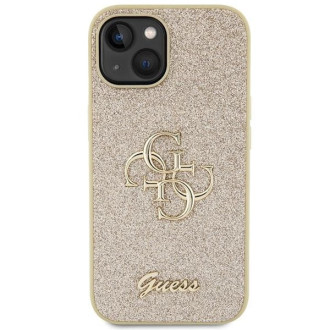 Guess Glitter Script Big 4G pouzdro pro iPhone 15 Plus - zlaté