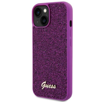 Pouzdro Guess Disco Metal Script pro iPhone 15 - růžové