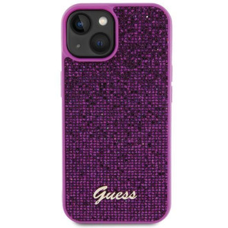 Pouzdro Guess Disco Metal Script pro iPhone 15 - růžové