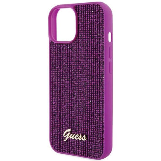 Pouzdro Guess Disco Metal Script pro iPhone 15 - růžové