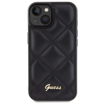Pouzdro Guess Quilted Metal Logo pro iPhone 15 - černé