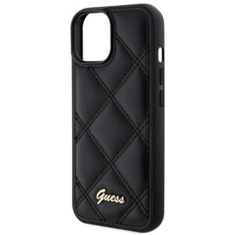 Pouzdro Guess Quilted Metal Logo pro iPhone 15 - černé