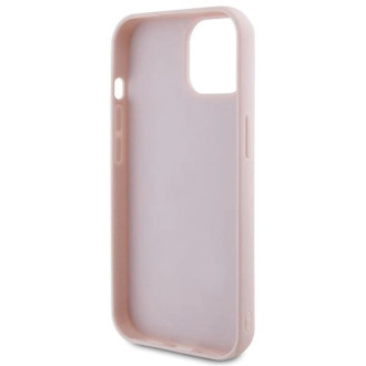 Pouzdro Guess Quilted Metal Logo pro iPhone 15 - růžové