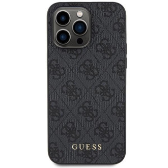 Pouzdro Guess 4G Metal Gold Logo pro iPhone 15 Pro Max - šedé