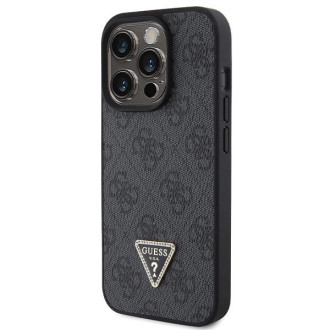 Guess Leather 4G Diamond Triangle pouzdro pro iPhone 15 Pro Max - černé