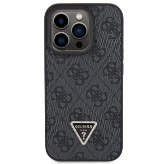 Guess Leather 4G Diamond Triangle pouzdro pro iPhone 15 Pro Max - černé