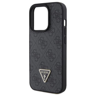 Guess Leather 4G Diamond Triangle pouzdro pro iPhone 15 Pro Max - černé