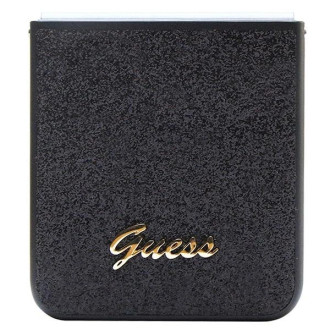 Pouzdro Guess Glitter Script pro Samsung Galaxy Z Flip 5 - černé