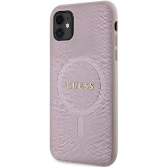 Guess GUHMN61PSAHMCP pouzdro pro iPhone 11 / Xr - růžové Saffiano MagSafe