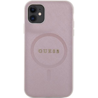 Guess GUHMN61PSAHMCP pouzdro pro iPhone 11 / Xr - růžové Saffiano MagSafe