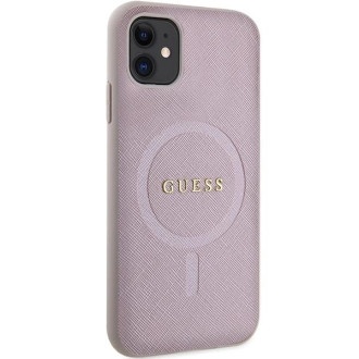 Guess GUHMN61PSAHMCP pouzdro pro iPhone 11 / Xr - růžové Saffiano MagSafe