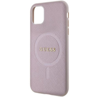 Guess GUHMN61PSAHMCP pouzdro pro iPhone 11 / Xr - růžové Saffiano MagSafe