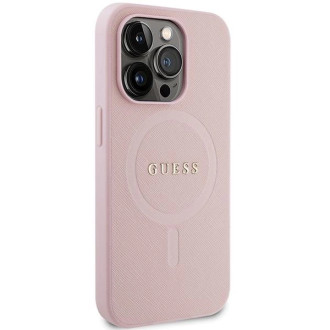Guess GUHMP13XPSAHMCP pouzdro pro iPhone 13 Pro Max - růžové Saffiano MagSafe
