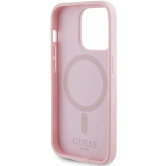 Guess GUHMP13XPSAHMCP pouzdro pro iPhone 13 Pro Max - růžové Saffiano MagSafe