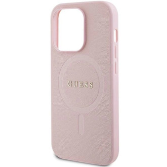 Guess GUHMP14LPSAHMCP pouzdro pro iPhone 14 Pro - růžové Saffiano MagSafe