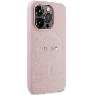 Guess GUHMP14XPSAHMCP pouzdro pro iPhone 14 Pro Max - růžové Saffiano MagSafe
