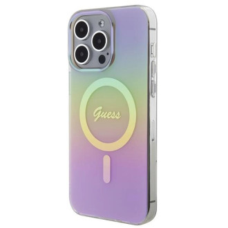 Guess IML Iridescent MagSafe pouzdro pro iPhone 15 Pro - růžové