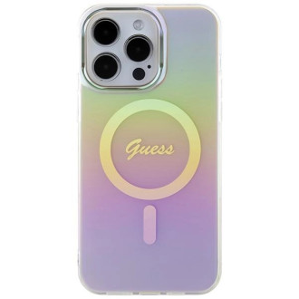 Guess IML Iridescent MagSafe pouzdro pro iPhone 15 Pro - růžové