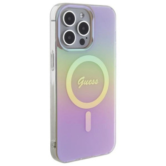 Guess IML Iridescent MagSafe pouzdro pro iPhone 15 Pro - růžové