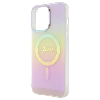Guess IML Iridescent MagSafe pouzdro pro iPhone 15 Pro - růžové