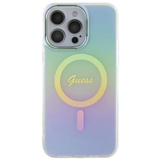 Guess IML Iridescent MagSafe pouzdro pro iPhone 15 Pro - tyrkysové