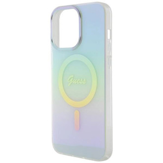 Guess IML Iridescent MagSafe pouzdro pro iPhone 15 Pro - tyrkysové