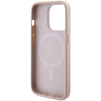 Pouzdro Guess Saffiano MagSafe pro iPhone 15 Pro - růžové