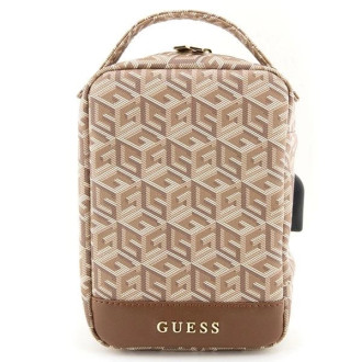 Guess GUHBHGCFSEW Organizér taška - hnědá GCube Stripe