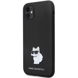 Pouzdro Karl Lagerfeld KLHCN61SMHCNPK pro iPhone 11 / Xr - černý silikonový C kovový kolík