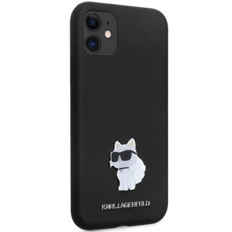 Pouzdro Karl Lagerfeld KLHCN61SMHCNPK pro iPhone 11 / Xr - černý silikonový C kovový kolík