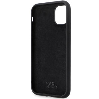 Pouzdro Karl Lagerfeld KLHCN61SMHCNPK pro iPhone 11 / Xr - černý silikonový C kovový kolík