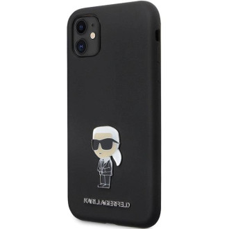 Karl Lagerfeld KLHCN61SMHKNPK obal pro iPhone 11 / Xr - černý silikonový Ikonik Metal Pin