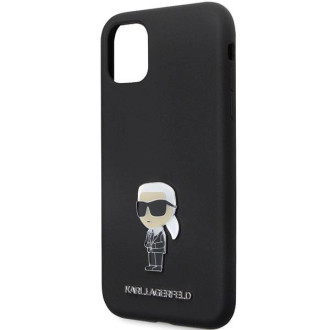 Karl Lagerfeld KLHCN61SMHKNPK obal pro iPhone 11 / Xr - černý silikonový Ikonik Metal Pin
