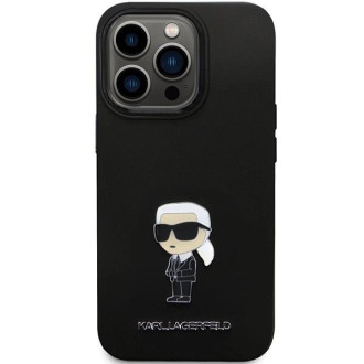 Karl Lagerfeld KLHCP13LSMHKNPK obal pro iPhone 13 Pro / 13 - černý silikonový Ikonik Metal Pin