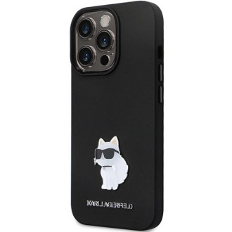 Pouzdro Karl Lagerfeld KLHCP13XSMHCNPK pro iPhone 13 Pro Max 6,7&quot; - černý silikonový C kovový kolík