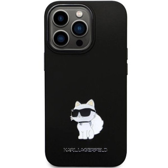 Pouzdro Karl Lagerfeld KLHCP13XSMHCNPK pro iPhone 13 Pro Max 6,7&quot; - černý silikonový C kovový kolík