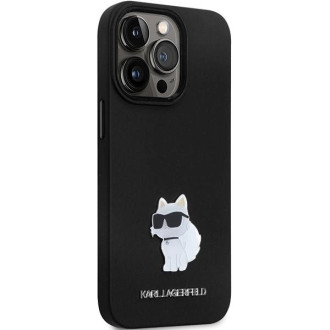 Pouzdro Karl Lagerfeld KLHCP13XSMHCNPK pro iPhone 13 Pro Max 6,7&quot; - černý silikonový C kovový kolík