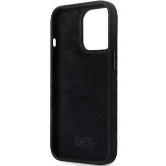 Pouzdro Karl Lagerfeld KLHCP14XSMHKNPK pro iPhone 14 Pro Max 6,7&quot; - černý silikonový Ikonik Metal Pin