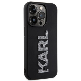Pouzdro Karl Lagerfeld 3D Rubber Glitter Logo pro iPhone 15 Pro - černé