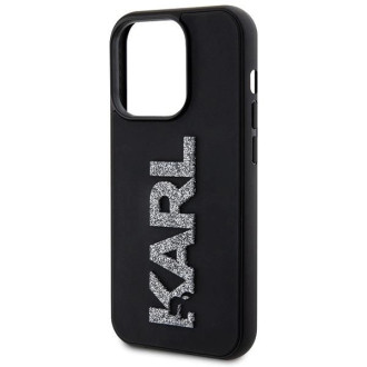 Pouzdro Karl Lagerfeld 3D Rubber Glitter Logo pro iPhone 15 Pro - černé