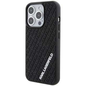 Pouzdro Karl Lagerfeld 3D Rubber Multi Logo pro iPhone 15 Pro - černé