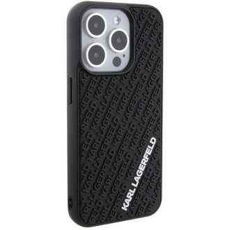 Pouzdro Karl Lagerfeld 3D Rubber Multi Logo pro iPhone 15 Pro - černé