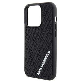 Pouzdro Karl Lagerfeld 3D Rubber Multi Logo pro iPhone 15 Pro - černé